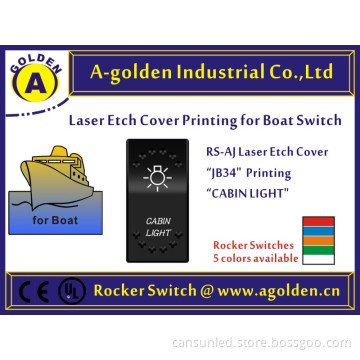 Rocker switch carling t85 two color lighted 12v 24v on/off laser illuminated switch